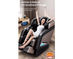 Ghế massage phi thuyền 3D Siêu xịn Luxury ADG màn cảm ứng trị liệu đa chế độ - Màu trắng
